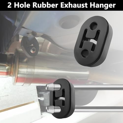6 Pack Exhaust Rubber Hanger, Rubber Muffler Hangers with 2 Holes 0.47 Inch - color: black-6PCS