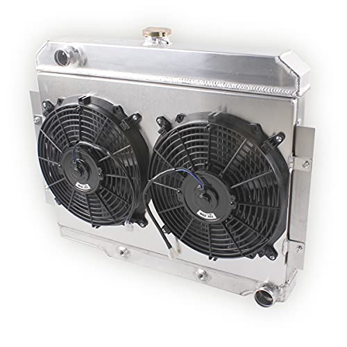 3 Rows Aluminum Radiator With Fan Shroud for 1972-1986 Je ep CJ - size: 3 ROW with FAN SHROUD（Che vy engines）