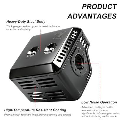 Parts Camp GX240 Muffler Exhaust Assembly Fits for Honda GX240 GX270 8HP 9HP Engine Motor Harbor Freight Predator 301cc engine - size: GX240/GX270