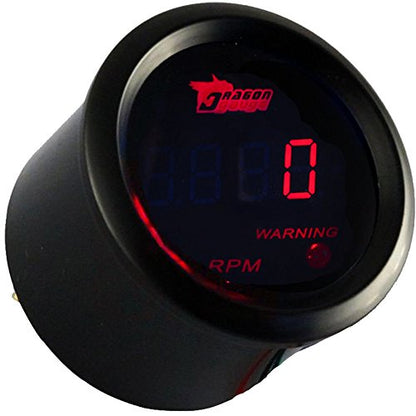 ESUPPORT Car 2" 52mm Digital Tacho Gauge RPM Tachometer Gauge Meter 0-9999 - color: Tacho Gauge