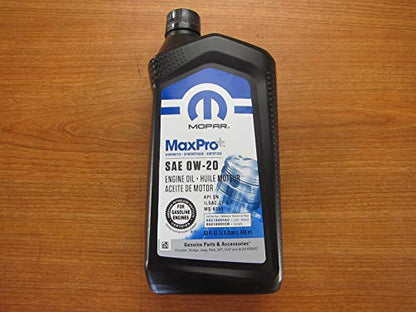 Mopar Six Quarts of Full Synthetic MaxPro Saw OW-20 Motor Oil New OEM