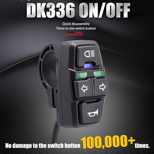 Universal Motorcycle Turn Signal Switch Ebike Light and Horn Switch 3 in 1 - style: 3-in-1 switch DK336