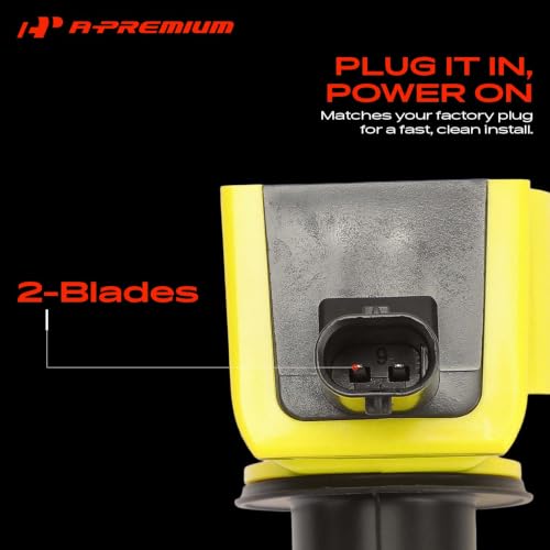 A-Premium Ignition Coil Pack and Iridium Spark Plugs - color: Yellow