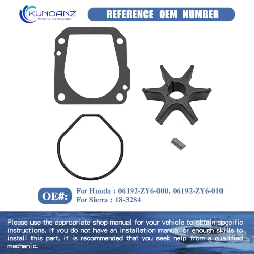 06192-ZY6-000 Water Pump Impeller Kit for Honda 115-150 HP 4 Stroke - size: BF115/135/150