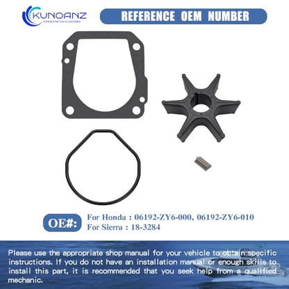 06192-ZY6-000 Water Pump Impeller Kit for Honda 115-150 HP 4 Stroke - size: BF115/135/150