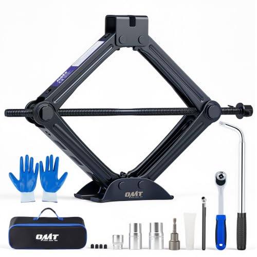 OMT 2 Ton Scissor Jack, 15pc Dual-Action Car Scissor Jack Kit, 4409 Lb. - style: Double Tooth