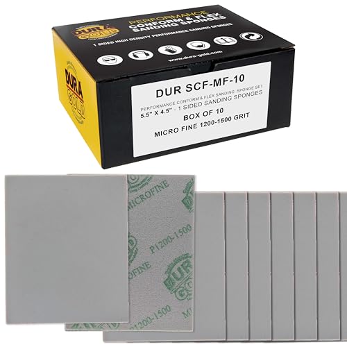 Dura-Gold Microfine Cut Sanding Sponges 5.5" x 4.5", 1200 to 1500 Grit, 10 - style: Micro Fine