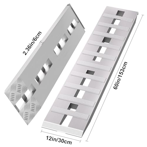 6000LBS Aluminum Loading Ramps 60x12 in, 19 lbs Motorcycle 2 Pack - size: 60x12inch