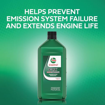Castrol GTX High Mileage 10W-40 Synthetic Motor Oil, 1 Quart, Pack of 6 - size: 1 Quart, Pack of 6