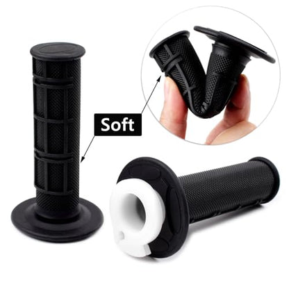 7/8 22mm Twist Throttle Accelerator Soft Rubber Handle Grips,mini Bike Throttle Assembly for 50cc 90cc 110cc 125cc Mini/Pit/Dirt/ATV Quad Pocket Bike (Black) - color: Black