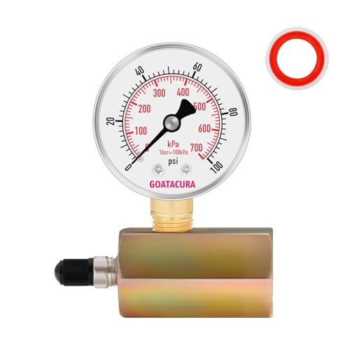 2" Gas Test Pressure Gauge, 0-100psi/kpa, 3/4" FNPT Connection, - size: 0-100psi, style: Zinc Plated Steel Body