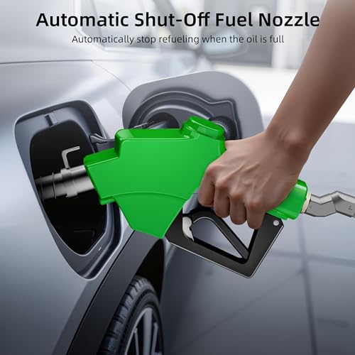 1" NPT Auto Shut-Off Fuel Nozzle with 360° Fuel Hose Swivel & Hook - color: 1pack Green, size: 1'' NPT with Swivel