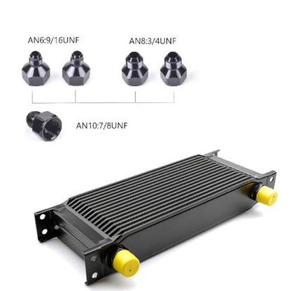 16 Row AN10-10AN Stacked Plate Oil Cooler Aluminium Alloy - color: Oil Cooler, size: 16 Row-BK
