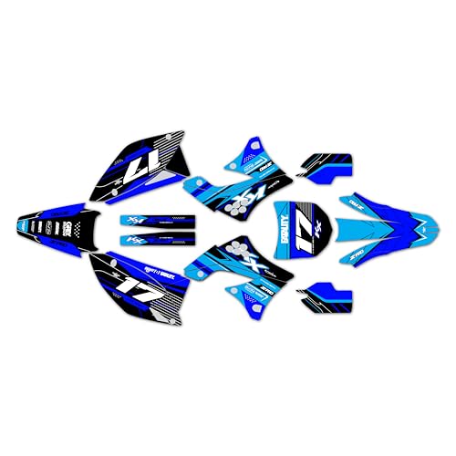 가와사키 KX 450F (2009-2011) 축 시리즈 블루 09mm 그래픽 키트 - 더트 바이크 맞춤형 레이싱 그래픽 데칼 스티커 키트, 플라스틱 없음 - color: 블루., size: 9 Mil - Easy Go