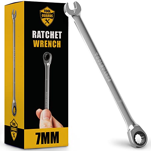 Ratcheting Wrench - Slim Profile - Ratchet Wrench, 7 mm Wrench - size: 7 mm