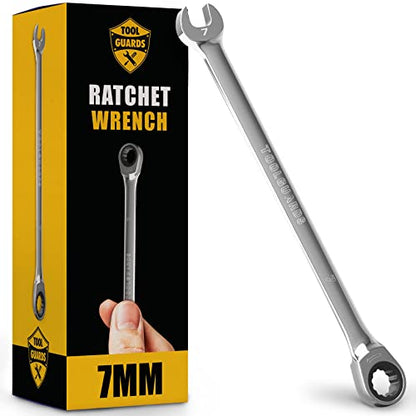 Ratcheting Wrench - Slim Profile - Ratchet Wrench, 7 mm Wrench - size: 7 mm