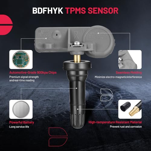 BDFHYK 315MHz TPMS Sensor Compatible with Chevy GMC Buick, Compatible with Cadillac Pontiac SAAB, Tire Pressure Monitoring System (TPMS) Sensors Replace# 13586335, 13581558, 15922396 Gray 4pcs - style: 22853741