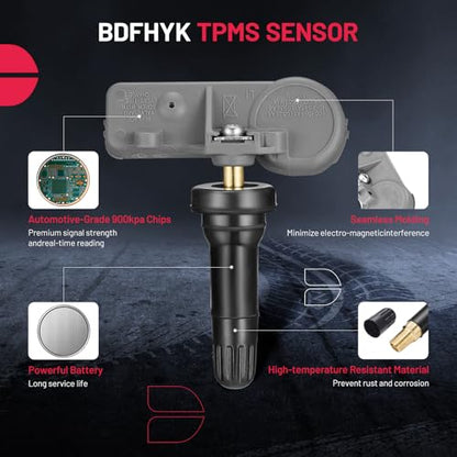 BDFHYK 315MHz TPMS Sensor Compatible with Chevy GMC Buick, Compatible with Cadillac Pontiac SAAB, Tire Pressure Monitoring System (TPMS) Sensors Replace# 13586335, 13581558, 15922396 Gray 4pcs - style: 22853741