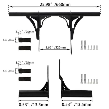 Engine Guard Crash Bar+ Peg Crash Bar Frame Slider for Harley Softail - color: Black for Front+Rear Crash Bar