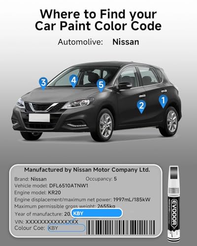 Touch Up Paint Compatible with Nissan Exact Match 2 in 1 Touch up Paint for Chips and Nicks Repair (Boulder Gray Pearl(KBY)) - color: Boulder Gray Pearl(KBY)