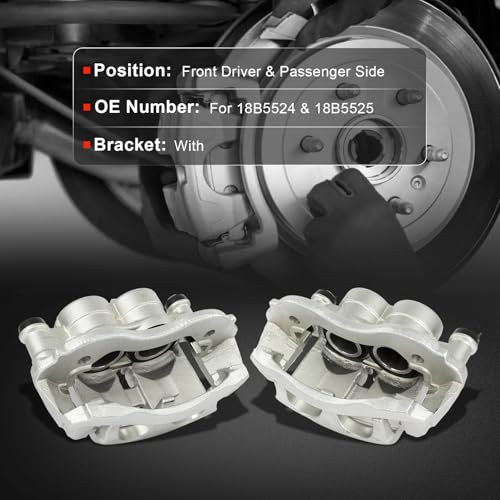 cciyu Front Left & Right Disc Brake Calipers Assembly 18B5524 18B5525 - size: Front[18B5524+18B5525]