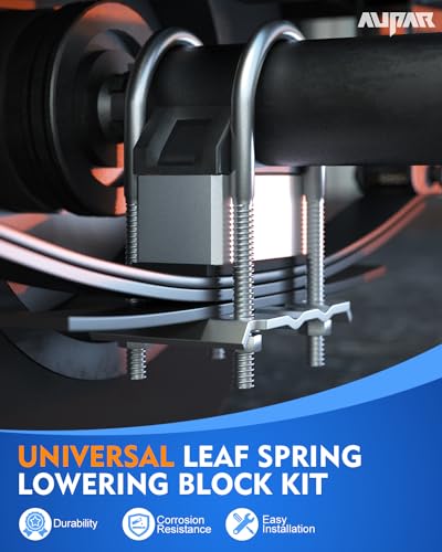 Universal Leaf Spring Lowering Block Kit, Heavy Duty Steel Lowering Block Kit, 2 Inch - size: 2 INCH