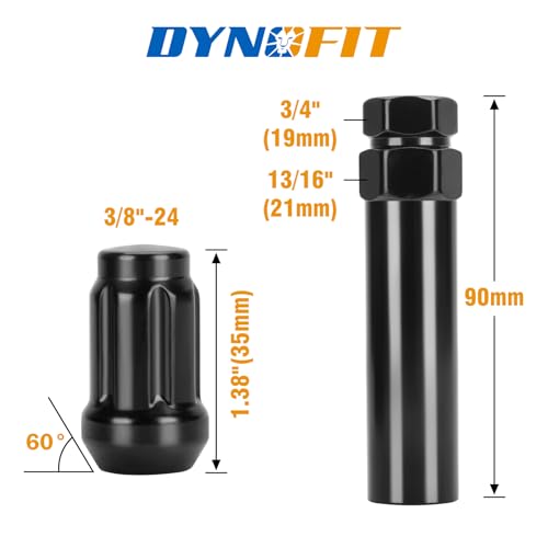 Dynofit ATV 3/8"-24 Lug Nuts for Polaris Sportsman,16PCS 6 Spline Wheel Nut - size: 3/8"-24