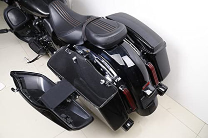 TCMT Hard Saddlebags Bag & Liners Carpet Insert W/Conversion Brackets Fit For Harley Softail 1984-2017 (except Softail Slim, Softail Deuce Models) - color: Black Conversion Brackets, size: Style C Vivid Black(Black Latches)