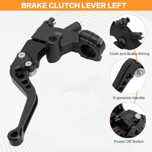 7/8" 22mm Motorcycle Brake Clutch Lever Master Cylinder Reservoir - color: Black