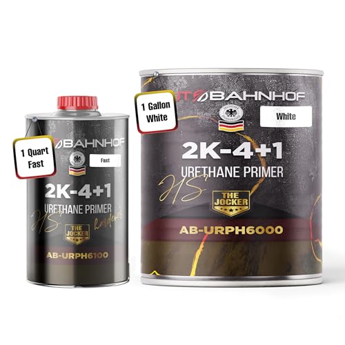 2K Urethane Primer White & Fast Hardener Kit – High Adhesion, Quick Drying, Auto Body Repair & Industrial Coating System – 1 Gallon Primer + 1 Quart Hardener - color: White Urethane Primer And Fast Hardener