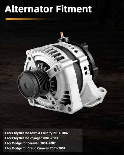 OCPTY Alternator for Dodge Caravan 01-07,for Chrysler Town & Country 01-07 - size: 140AMP, style: for Chrysler for Town & Country 2001-2007