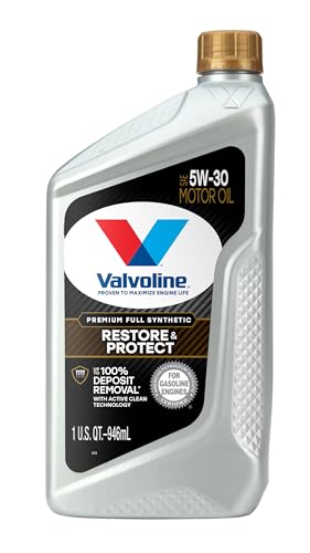 Valvoline Restore & Protect Full Synthetic 5W-30 Motor Oil 1 QT, Case of 6 - size: 1 QT, Pack of 6, style: Restore & Protect