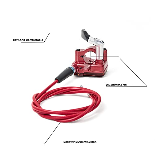PUCKY New 7/8'' 22mm Thumb Throttle Cable Accelerator Handle Assembly for 50cc 70cc 90cc 110cc 125cc 250cc ATV Quad Go Kart TaoTao Pit Bike (Red) - color: 1 red ribbon solid