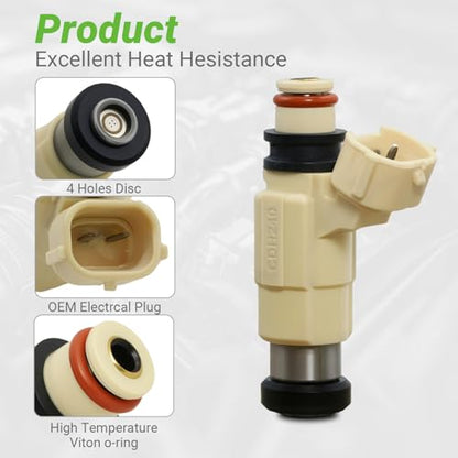 Fuel Injectors 69J137610000 CDH240 Set of 6 Compatible with YAMAHA Outboard 4 Stroke F200TXR F225TLR F225TXR LF225TXR # Replace 69J-13761-00-00 - size: 240