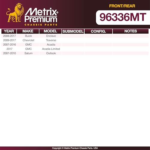 Metrix Premium Chassis Parts 325 & 331mm F/R Brake Rotor Kit Fits Buick - size: 96336MT
