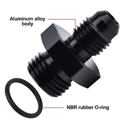 EVIL ENERGY 4AN Flare to AN6 ORB Male O-Ring 2PCS Fitting Adapter - size: 6AN ORB to 4AN