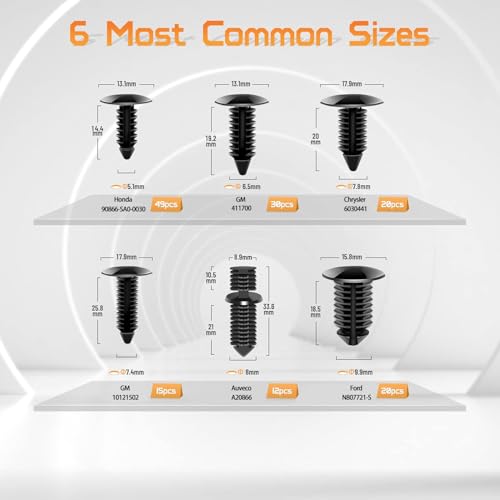 OTUAYAUTO 147PCS Universal Nylon Bumper Shield Retainer - size: Universal (147 pieces)