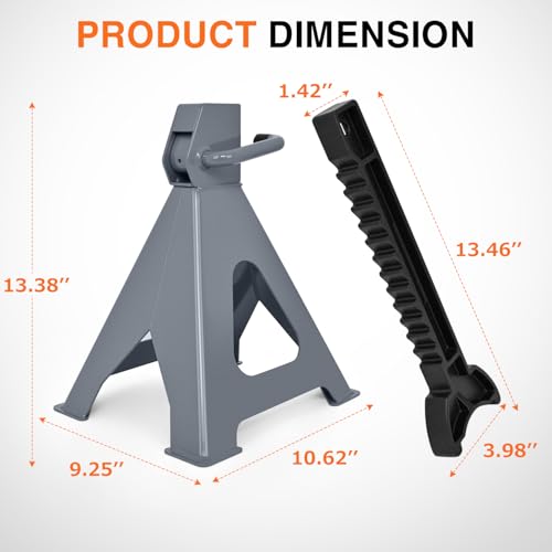 Nilight 6-Ton Jack Stands, 12,000 lb Capacity, Adjustable Height, 1 Pair - size: 6T
