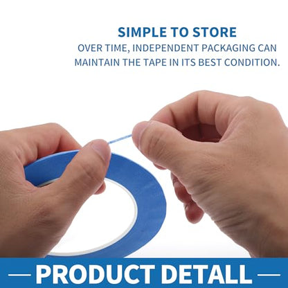 Painters Tape Easy Removal Fine Width 1.5mm Tape 0.06 Inches x 52.5 Yards Blue - color: Blue, size: 0.06 Inches x 52.5 Yards