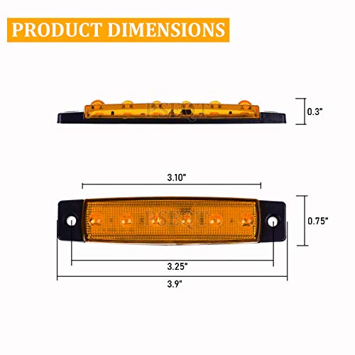 PSEQT 10 Pcs LED Rock Strip Lights Car Underglow Wheel Fender Well Lighting Kits Waterproof for Golf Cart Wrangler Offroad Truck RV UTV ATV Snowmobile (Amber Yellow) - color: Amber