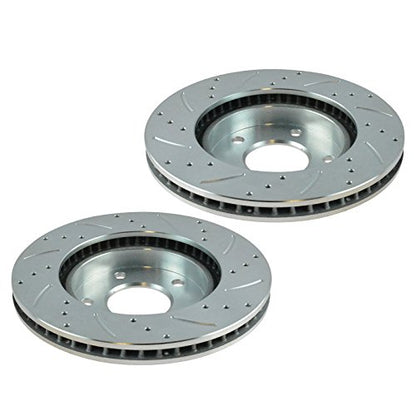 TRQ Performance Front & Rear Brake Rotors Set 4 Piece Premium G-Coated - style: BRA13980