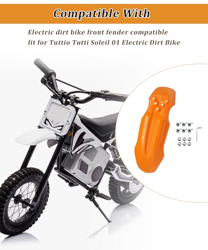 E-Bike Front Fender with Screw Kit Waterproof (Orange) - color: Orange