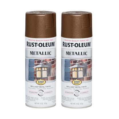 Rust-Oleum Stops Rust Metallic Spray Paint, Dark Copper - color: Dark Copper, size: 11 Ounce (Pack of 2)