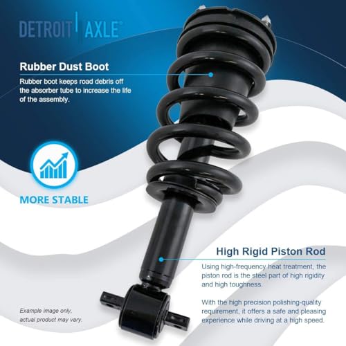 Detroit Axle - 4WD Struts Shocks Kit for 2014-2018 Chevy Silverado 1500 - size: 6AQS47172-V1/ strut shock sway kit