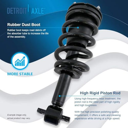 Detroit Axle - 4WD Struts Shocks Kit for 2014-2018 Chevy Silverado 1500 - size: 6AQS47172-V1/ strut shock sway kit