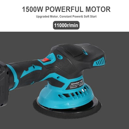 6" Cordless Car Polisher for Makita 18V,6-Speed Orbital Buffer