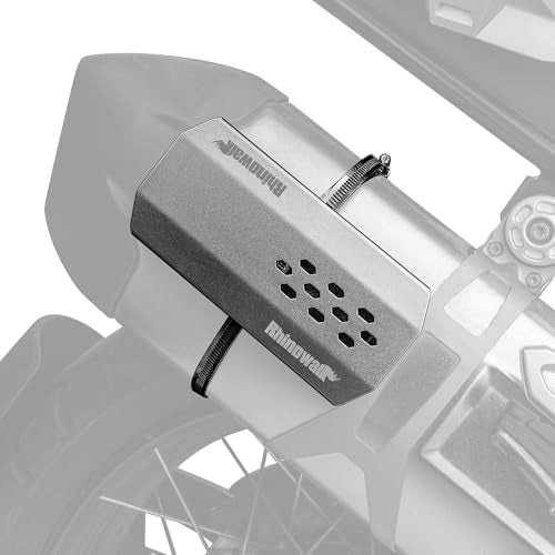 Rhinowalk Motorcycle Exhaust Heat Shield Universal Motorbike Exhaust Pipe Heat Cover Saddlebag Heat Insulation-Large - size: L