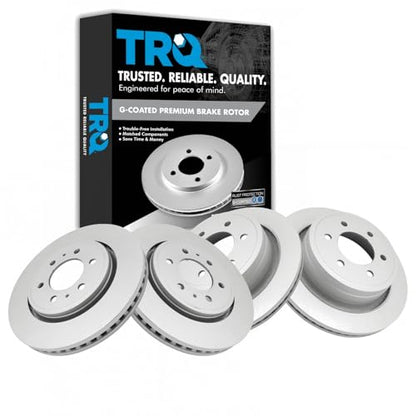 TRQ Front & Rear Brake Rotors Set Premium G-Coated - style: BRA15442