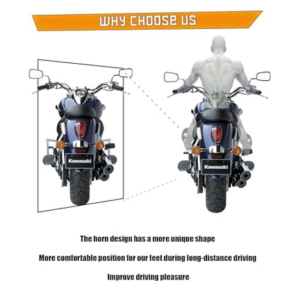 Kinglemc Crash Bar Engine Guard for Kawasaki Vulcan(Chrome) - color: Chrome, size: VN1600A VN1600E