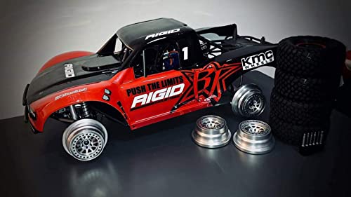 VITAVON & VOTACH alumium beadlock wheel silver rim+ring For UDR Traxxas Unlimited Desert Racer 1:7#8473 2pcs